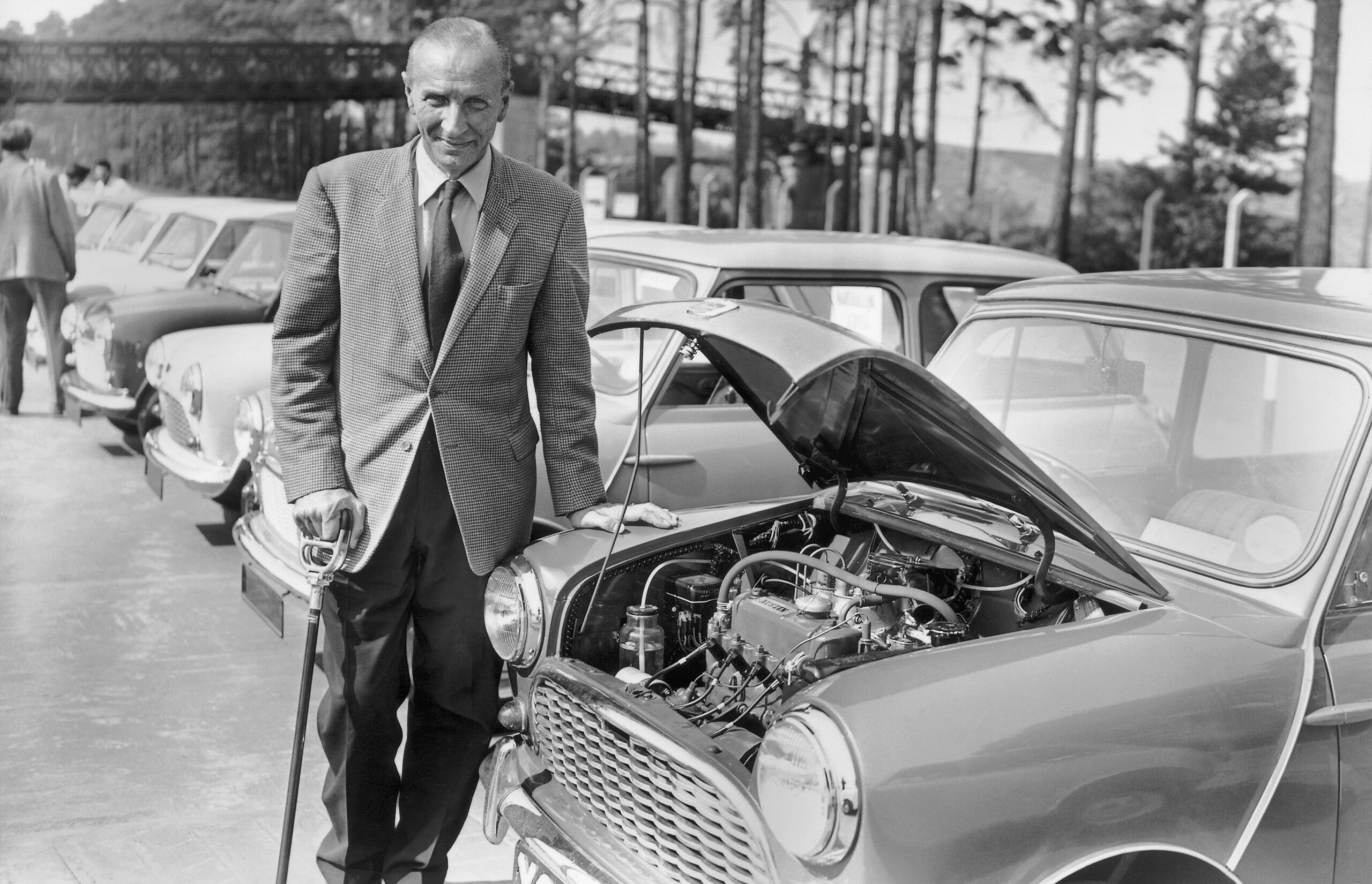 Alec Issigonis with the original Mini