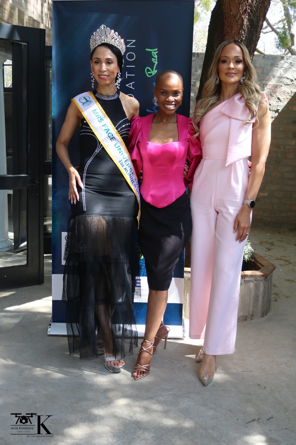 From left to right:</p>
<p>Yolandi Naicker : Mrs Face of the Universe 1st Runner-Up up</p>
<p>Aobakwe Sebokoane: Mrs South Africa Finalist 2026 (host of the fundraiser)</p>
<p>Erin Jane Miller: Mrs South Africa 2025 and 4Change Foundation Representative
