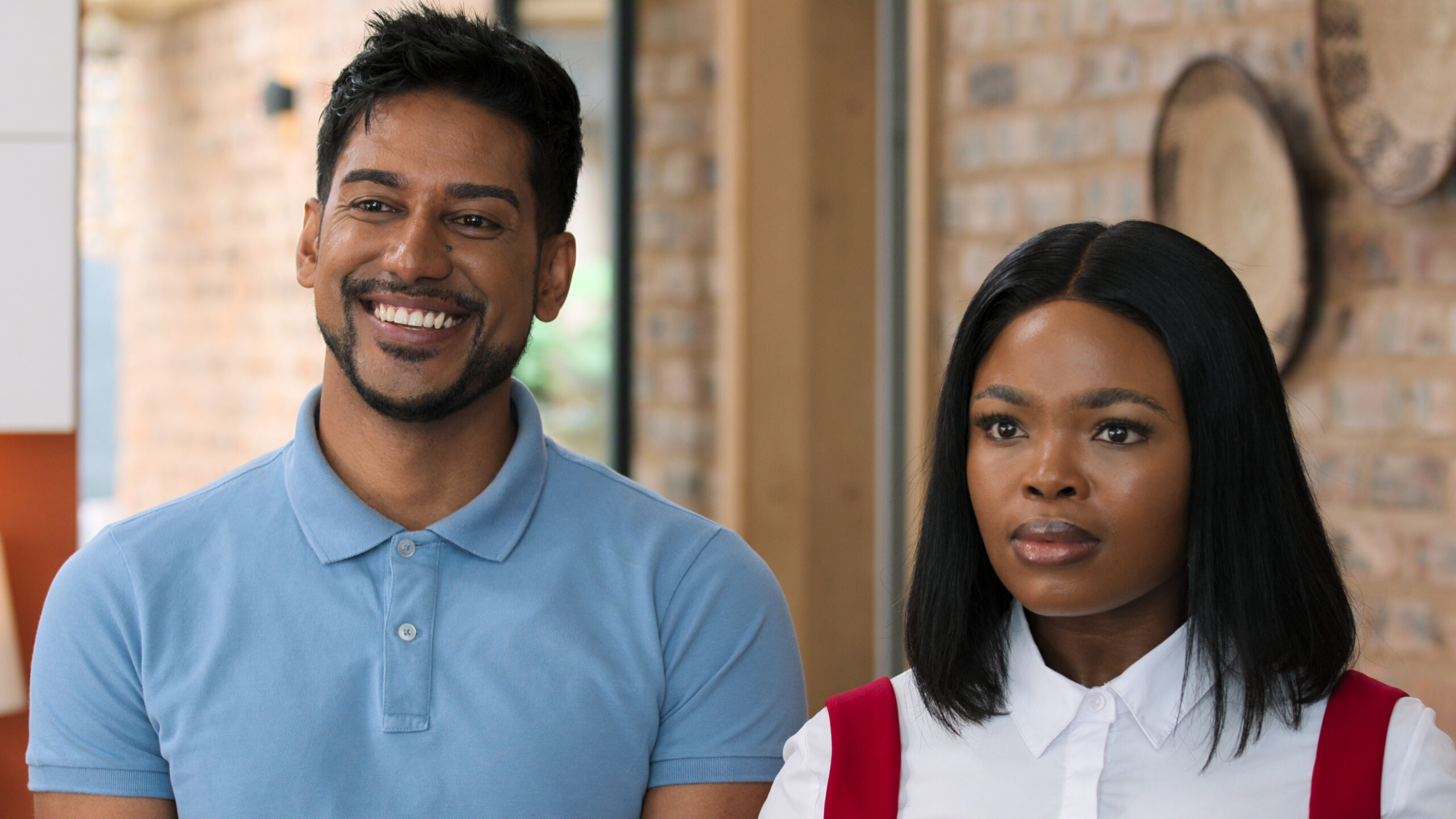 How To Ruin Diwali S1. (L to R) Kyle Clark as Varshen, Rosemary Zimu-mnguni as Mmabatho in How To Ruin Diwali S1. Cr. Courtesy of Netflix © 2026