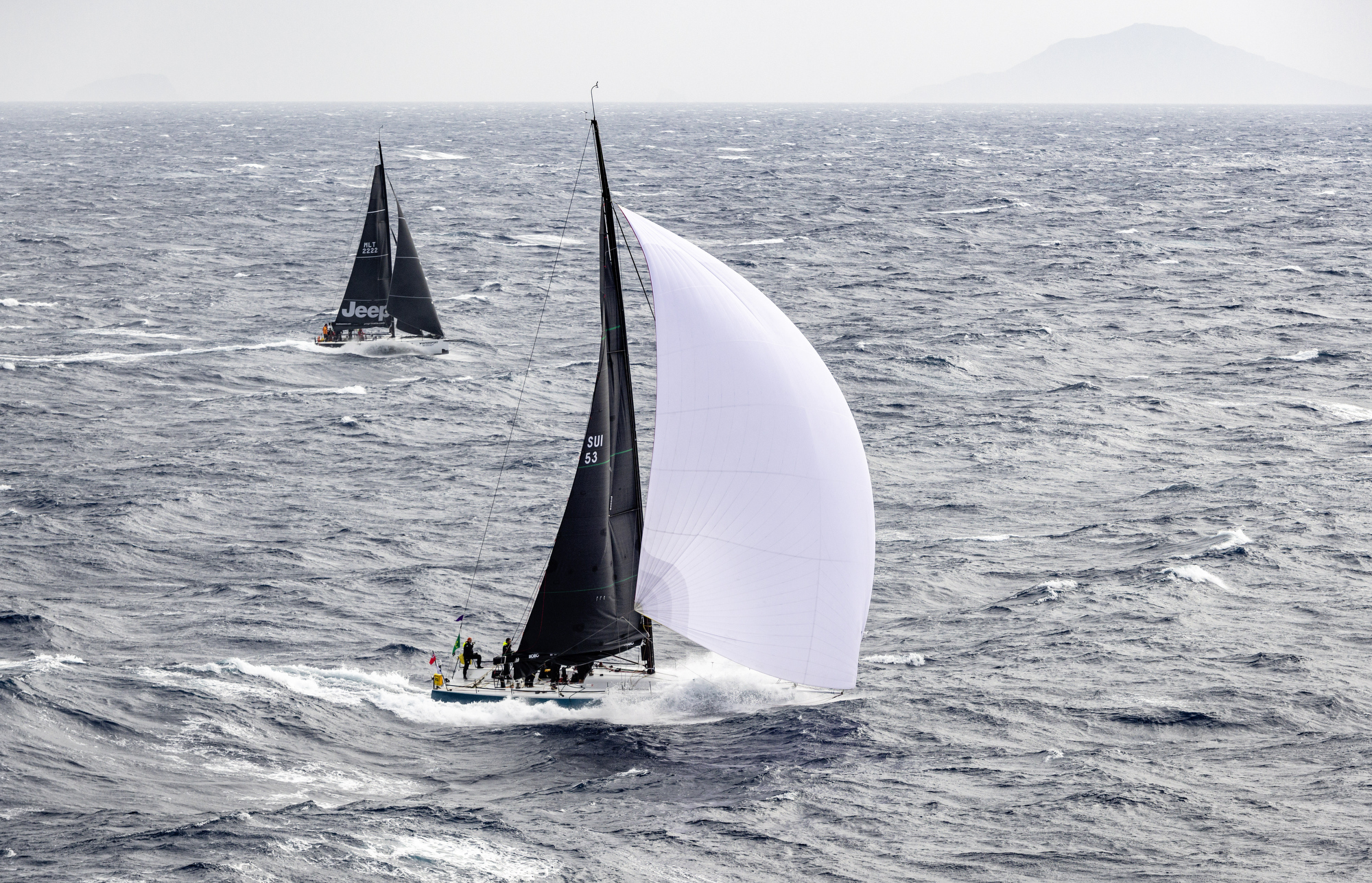 Artie III, Sail no: MLT 2222, Boat Type: HH42, Entrant: Lee Satariano, Country: MLT, Skipper: Lee Satariano /Christian Ripard, Class 3 Chocolate, Sail no: SUI 52, Boat Type: Farr 52, Entrant: Francois Bopp, Country: SUI, Skipper: Francois Bopp, Class 2
