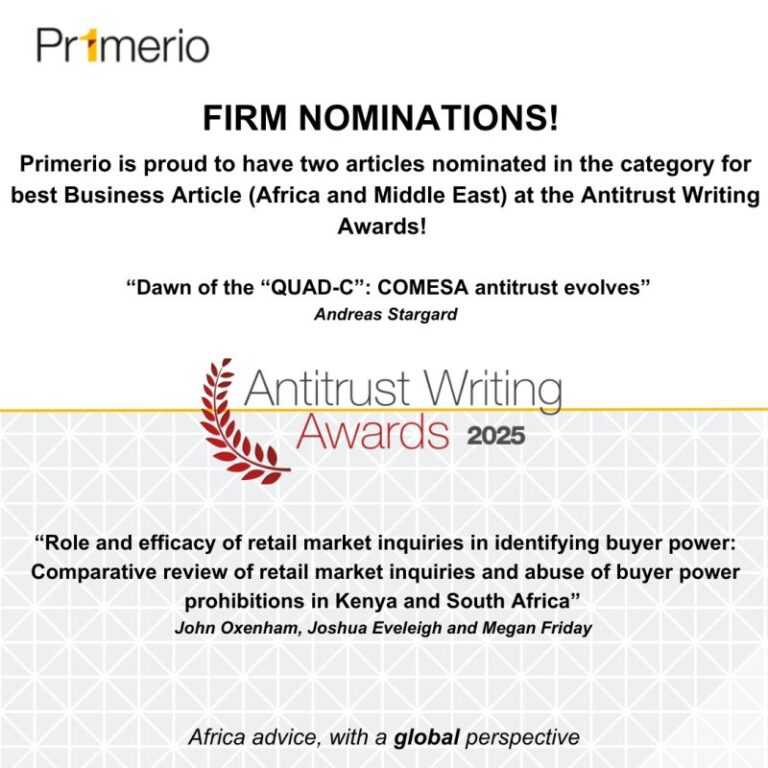 PRIMERIO FIRM NOMINATIONS
