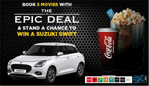 THREE EPIC MOVIES WITH THE EPIC DEAL COULD BE YOUR TICKET TO WIN A CAR