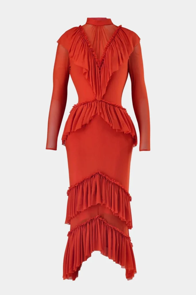 orange gert johan coetzee frill dress