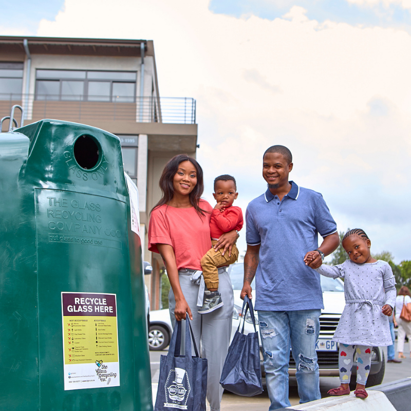 Glass Recycling is a family activity