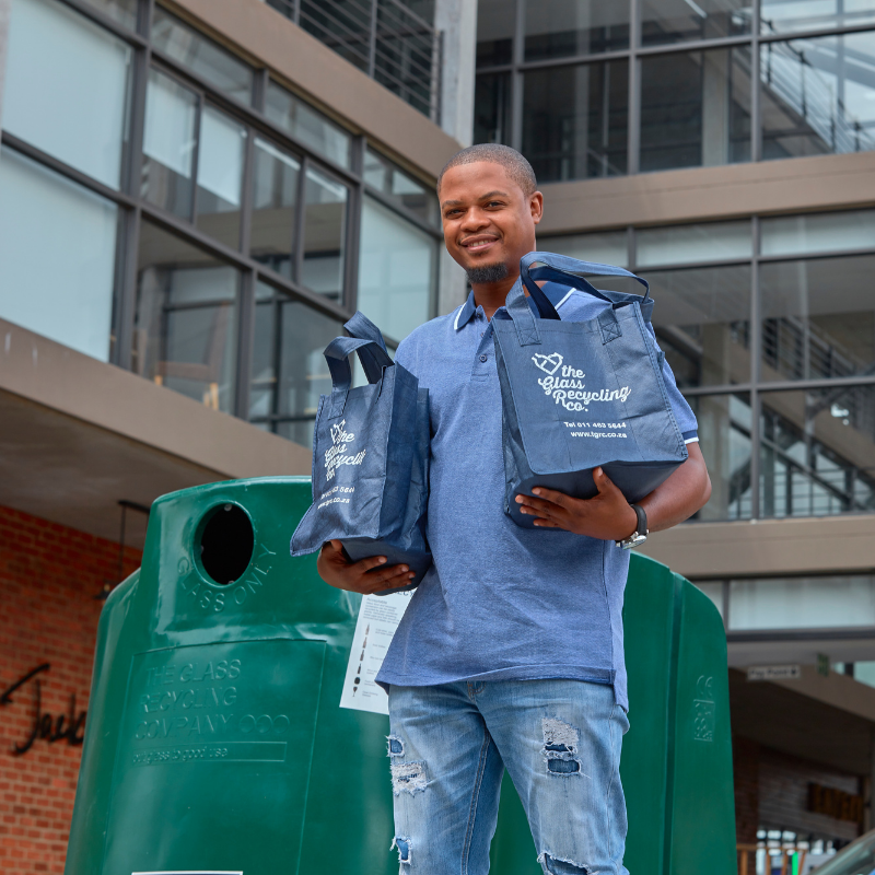 Recycle your glass and invite others to do it too.