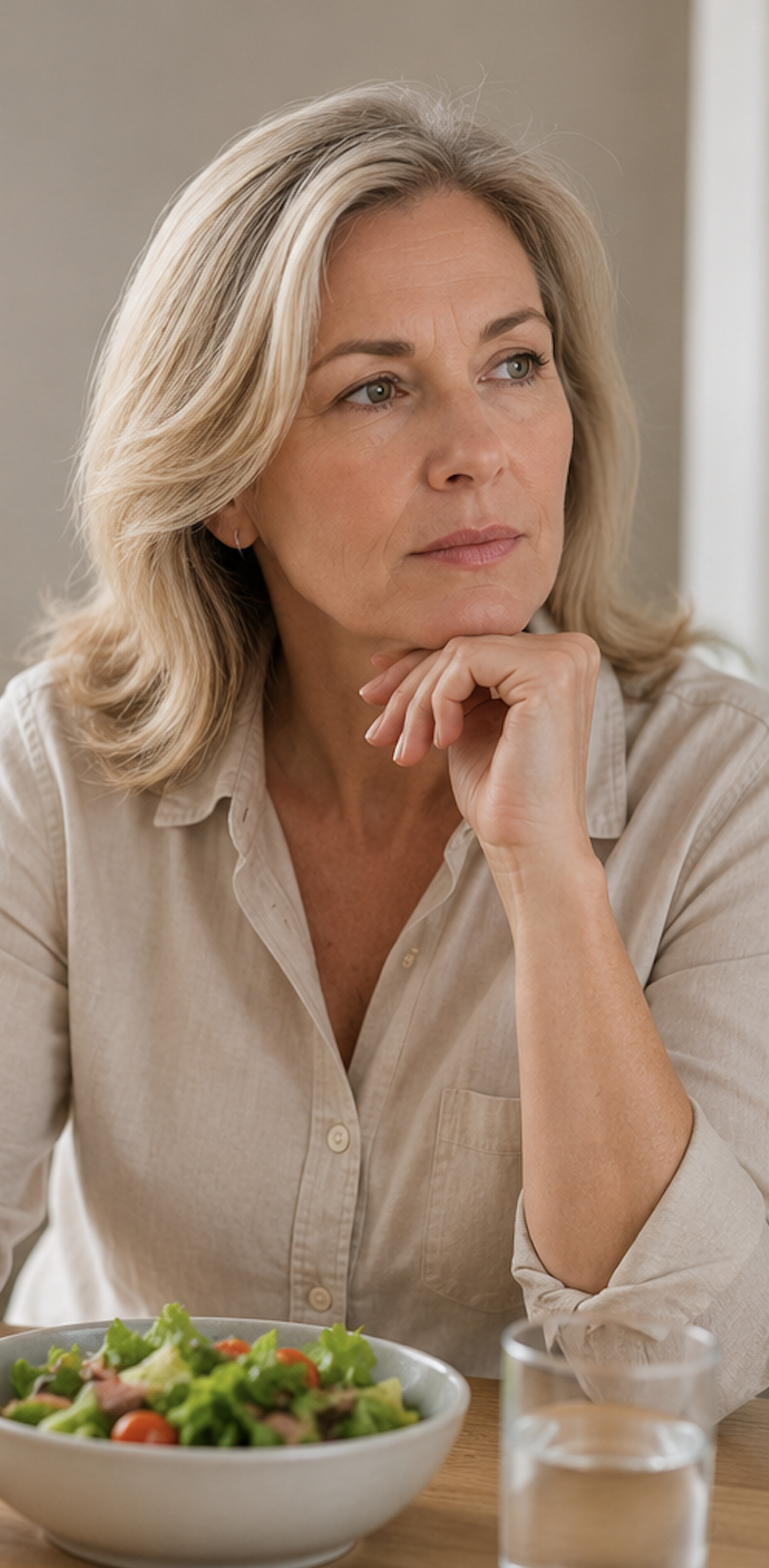weight gain after 40 lady eating healthily