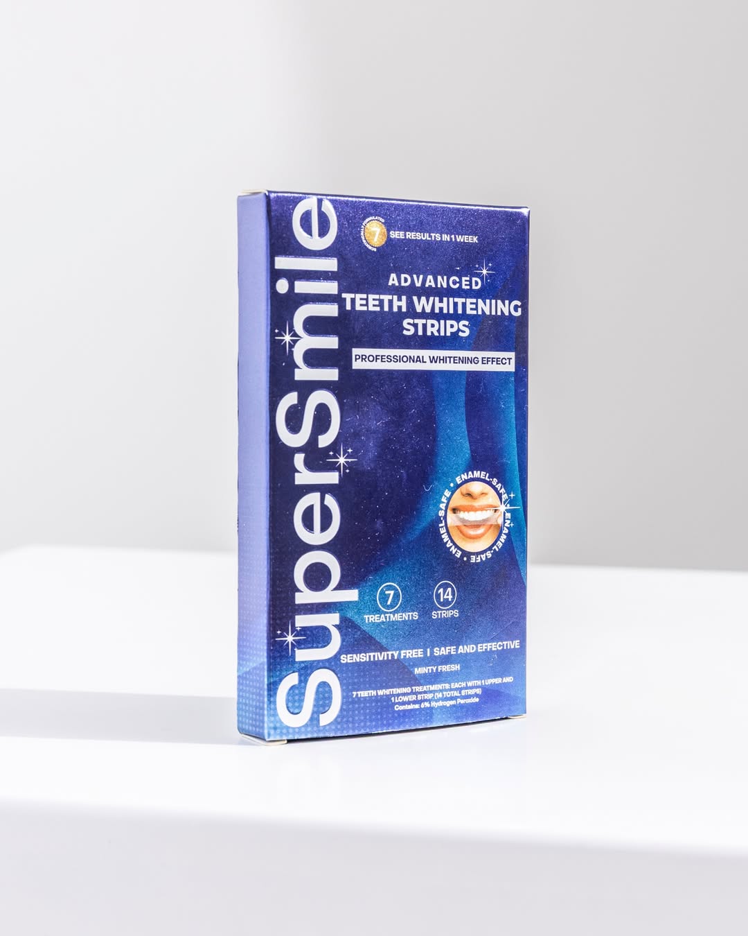 SuperSmile teeth whitening strips at home