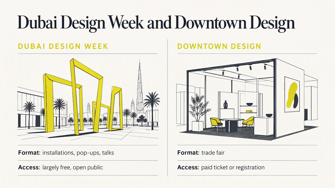 Dubai design events compared by format and access