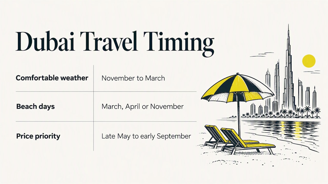 Dubai visit windows matched to travel priorities