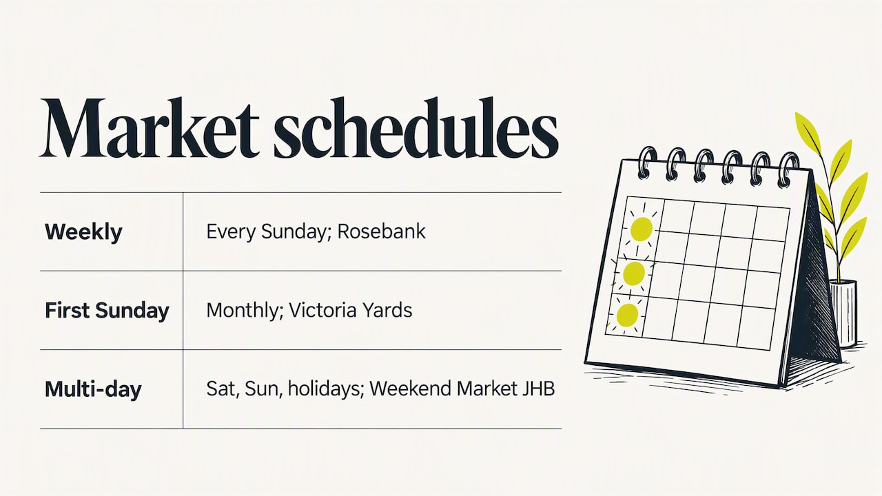 Three market schedules and their examples