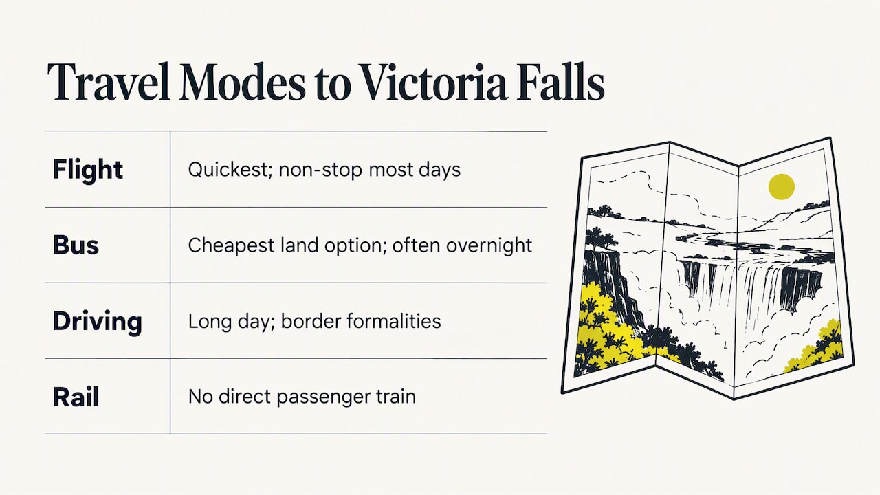 Four ways to travel to Victoria Falls compared