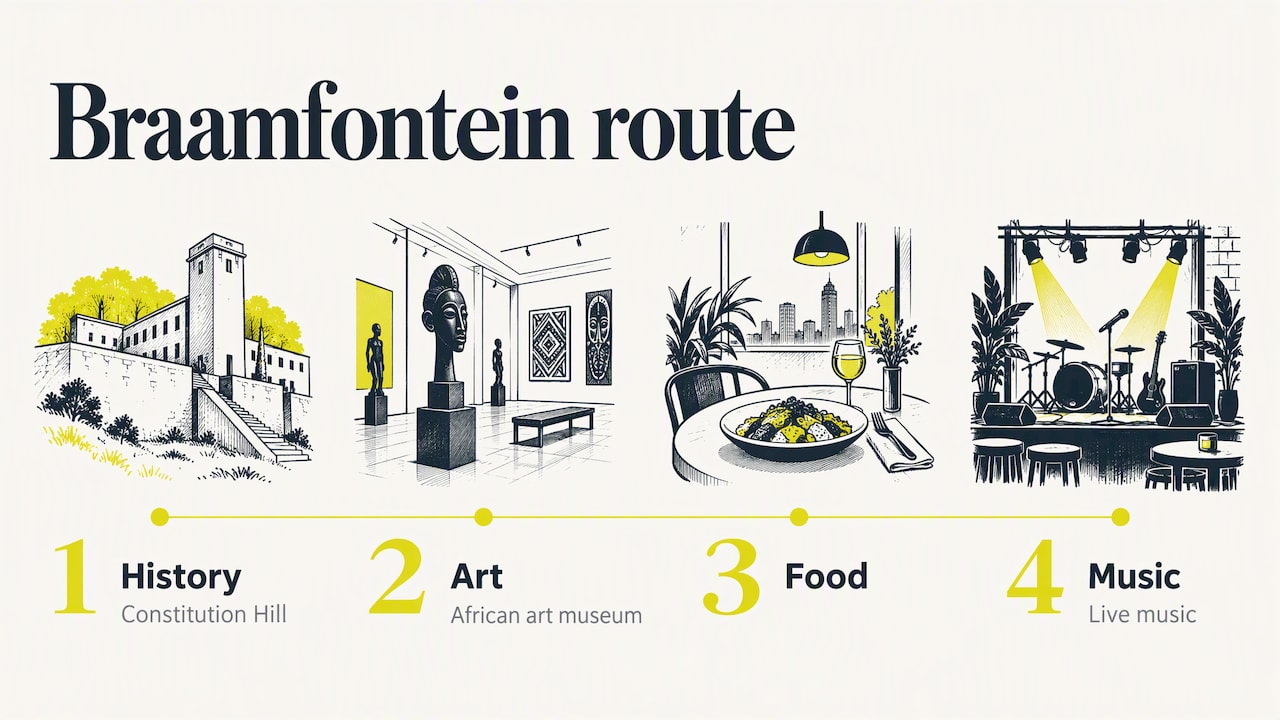 Our perspective: treat Braamfontein as a neighbourhood, not a checklist — overview diagram